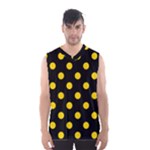 Polka Dots - Gold Yellow on Black Men s Basketball Tank Top