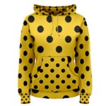 Polka Dots - Black on Deep Lemon Yellow Women s Pullover Hoodie