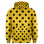 Polka Dots - Black on Deep Lemon Yellow Men s Zipper Hoodie