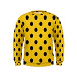 Polka Dots - Black on Deep Lemon Yellow Kid s Sweatshirt