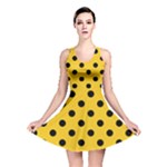 Polka Dots - Black on Deep Lemon Yellow Reversible Skater Dress