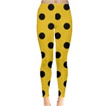 Polka Dots - Black on Deep Lemon Yellow Women s Leggings