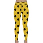 Polka Dots - Black on Deep Lemon Yellow Yoga Leggings