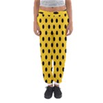 Polka Dots - Black on Deep Lemon Yellow Women s Jogger Sweatpants