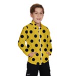 Polka Dots - Black on Deep Lemon Yellow Wind Breaker (Kids)