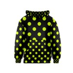 Polka Dots - Fluorescent Yellow on Black Kid s Pullover Hoodie