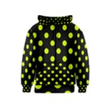 Polka Dots - Fluorescent Yellow on Black Kid s Zipper Hoodie