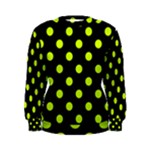 Polka Dots - Fluorescent Yellow on Black Women s Sweatshirt