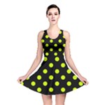 Polka Dots - Fluorescent Yellow on Black Reversible Skater Dress