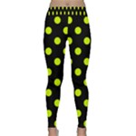 Polka Dots - Fluorescent Yellow on Black Yoga Leggings