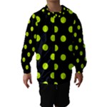 Polka Dots - Fluorescent Yellow on Black Hooded Wind Breaker (Kids)