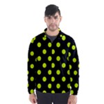 Polka Dots - Fluorescent Yellow on Black Wind Breaker (Men)