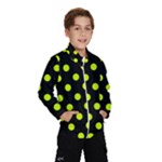 Polka Dots - Fluorescent Yellow on Black Wind Breaker (Kids)