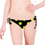 Polka Dots - Fluorescent Yellow on Black Bikini Bottom