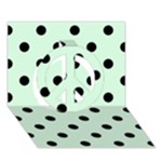 Polka Dots - Black on Pastel Green Peace Sign 3D Greeting Card (7x5)