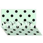 Polka Dots - Black on Pastel Green ENGAGED 3D Greeting Card (8x4)