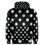 Polka Dots - Pastel Green on Black Men s Pullover Hoodie