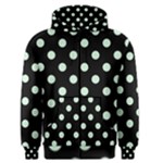 Polka Dots - Pastel Green on Black Men s Zipper Hoodie