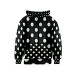 Polka Dots - Pastel Green on Black Kid s Zipper Hoodie