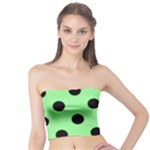 Polka Dots - Black on Light Green Tube Top