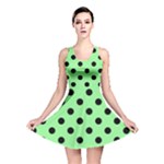 Polka Dots - Black on Light Green Reversible Skater Dress