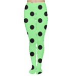 Polka Dots - Black on Light Green Women s Tights