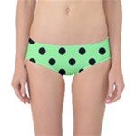 Polka Dots - Black on Light Green Classic Bikini Bottoms