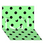 Polka Dots - Black on Light Green I Love You 3D Greeting Card (7x5)