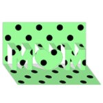 Polka Dots - Black on Light Green MOM 3D Greeting Card (8x4)