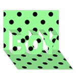 Polka Dots - Black on Light Green BOY 3D Greeting Card (7x5)