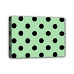 Polka Dots - Black on Celadon Green Mini Canvas 7  x 5  (Stretched)