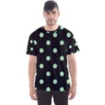 Polka Dots - Celadon Green on Black Men s Sport Mesh Tee