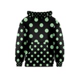 Polka Dots - Celadon Green on Black Kid s Pullover Hoodie