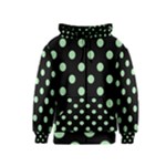 Polka Dots - Celadon Green on Black Kid s Zipper Hoodie