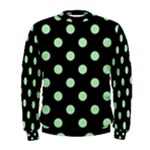 Polka Dots - Celadon Green on Black Men s Sweatshirt