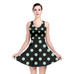 Polka Dots - Celadon Green on Black Reversible Skater Dress