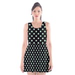 Polka Dots - Celadon Green on Black Scoop Neck Skater Dress