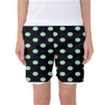 Polka Dots - Celadon Green on Black Women s Basketball Shorts