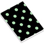 Polka Dots - Celadon Green on Black Large Memo Pads