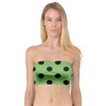 Polka Dots - Black on Dollar Bill Green Bandeau Top