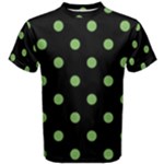 Polka Dots - Dollar Bill Green on Black Men s Cotton Tee