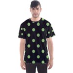 Polka Dots - Dollar Bill Green on Black Men s Sport Mesh Tee