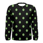 Polka Dots - Dollar Bill Green on Black Men s Long Sleeve T-shirt