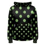 Polka Dots - Dollar Bill Green on Black Women s Pullover Hoodie