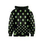 Polka Dots - Dollar Bill Green on Black Kid s Zipper Hoodie