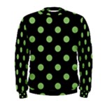 Polka Dots - Dollar Bill Green on Black Men s Sweatshirt