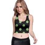 Polka Dots - Dollar Bill Green on Black Racer Back Crop Top