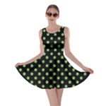 Polka Dots - Dollar Bill Green on Black Skater Dress