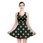 Polka Dots - Dollar Bill Green on Black Reversible Skater Dress