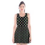 Polka Dots - Dollar Bill Green on Black Scoop Neck Skater Dress